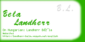 bela landherr business card